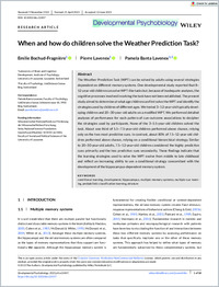 Bochud‐Fragniere et al., 2023 When and how do children solve the Weather Prediction Task